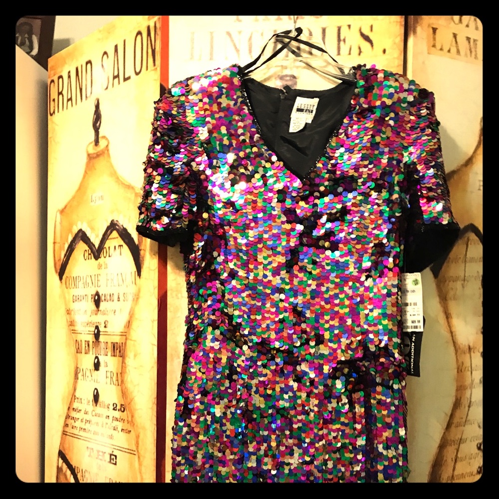 Multicolored evening party dress